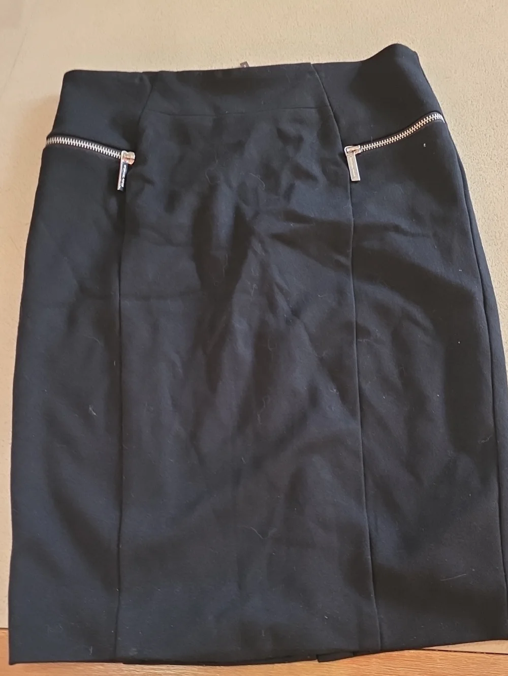 Michael Kors Black Pencil Skirt with Silver Zippers